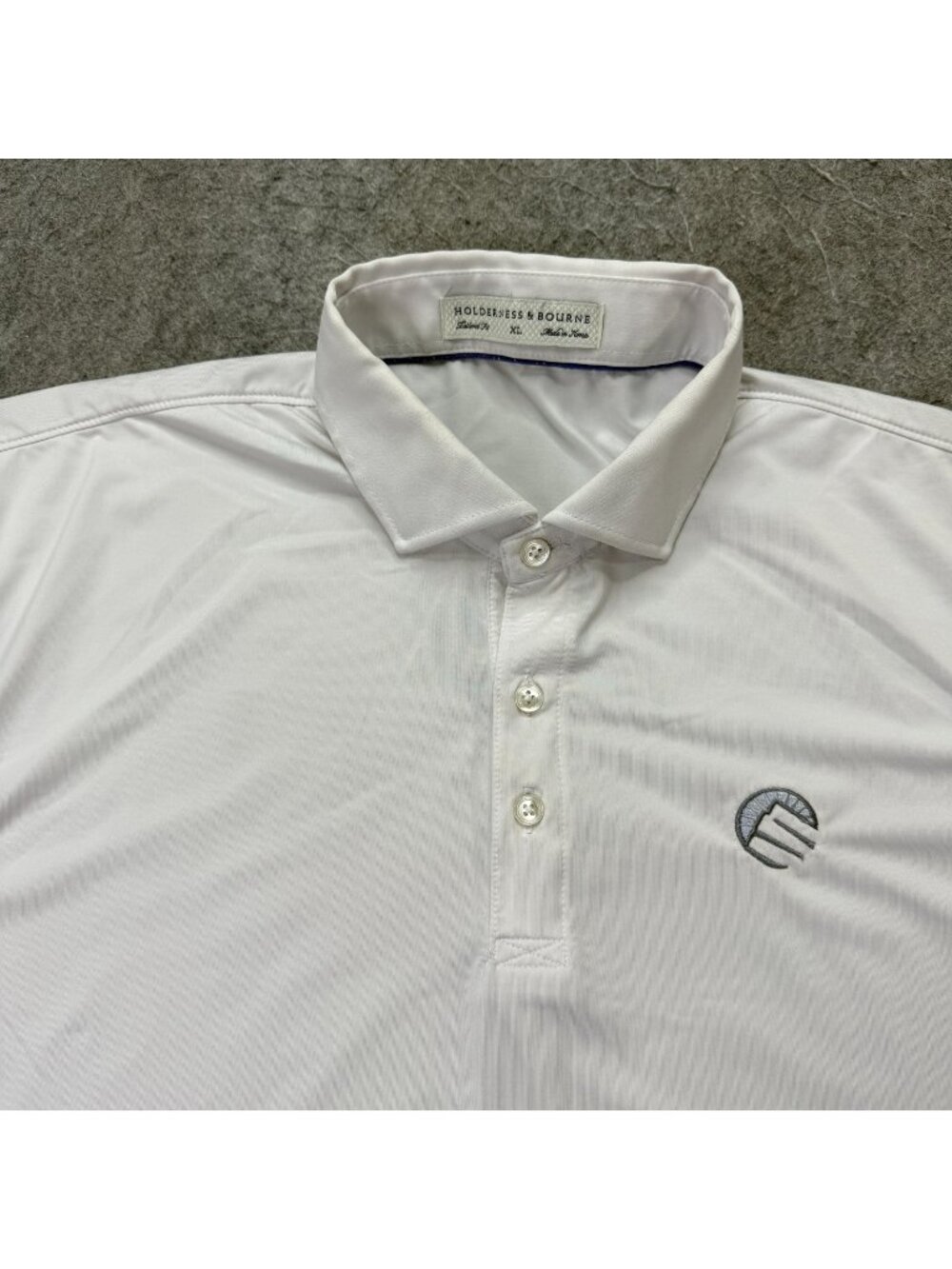 Holderness & Bourne Polo Shirt Men XL White Solid Tailored Performance *STAINS